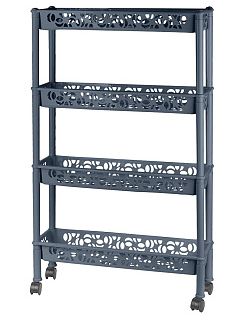 Этажерка Keeplex Light на колесиках четырехсекционная прямоуг.58х18х93,5см космический серый